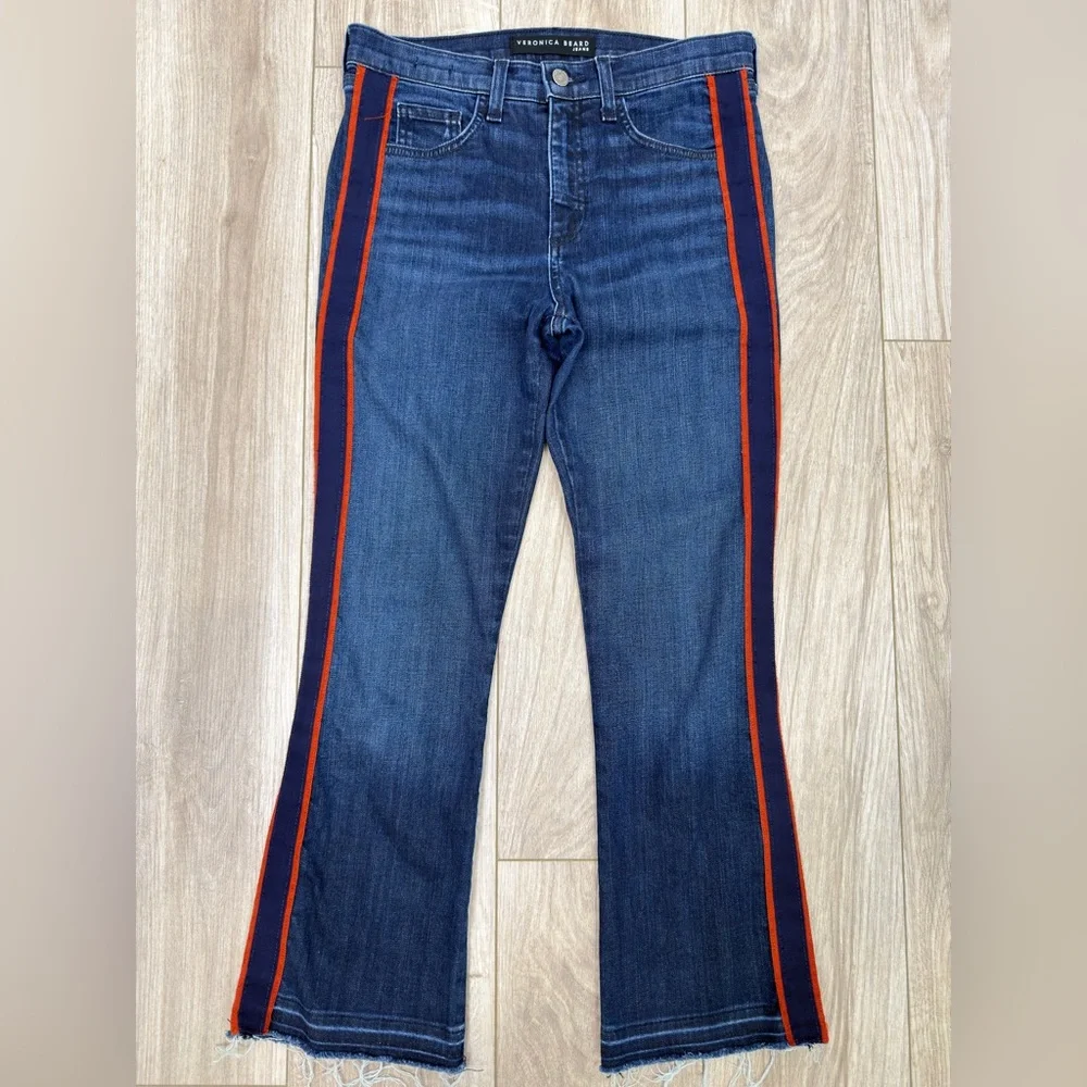 Veronica Beard Carolyn Baby Boot High Rise Jeans Stripe Size 27 - Picture 4 of 8